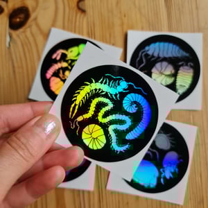 Soil animals holografic stickers