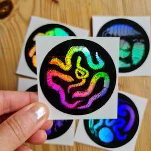 Soil animals holografic stickers
