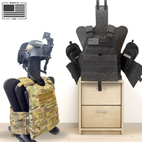 Image 2 of Deluxe Black Stand Guard Plate Carrier Stand - Tactical Body Armor Security Display