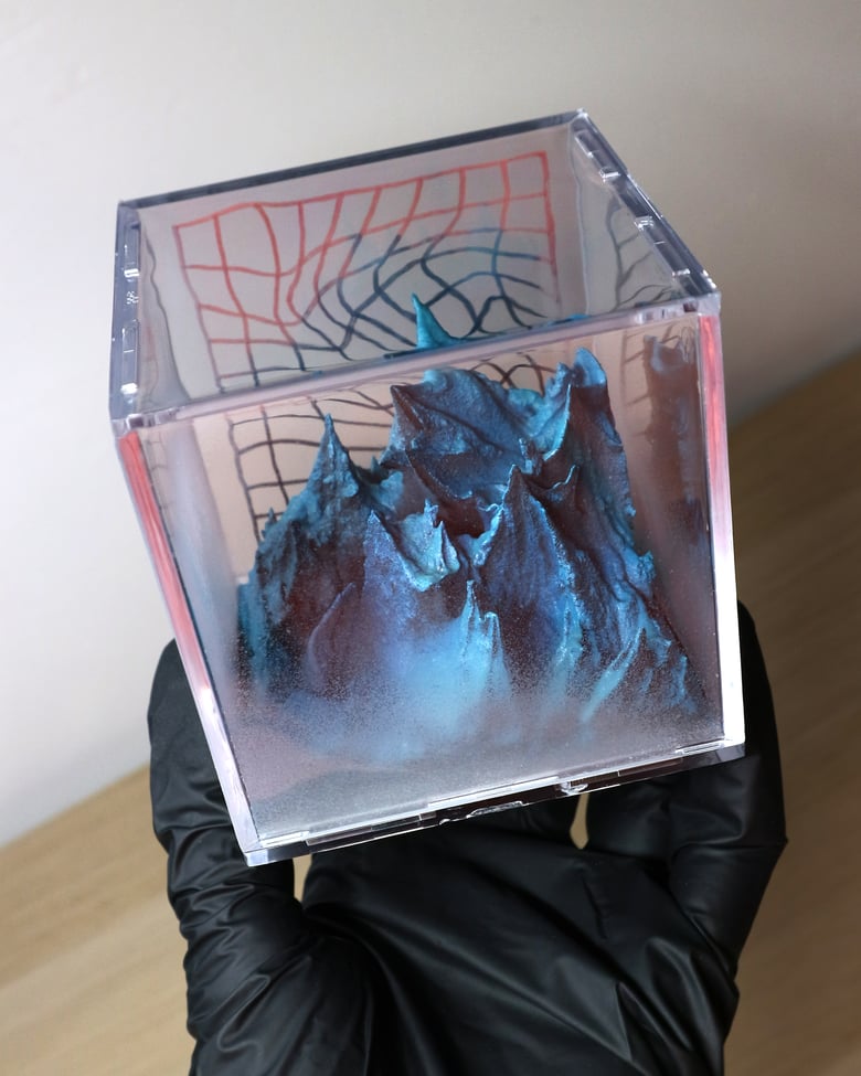 Image of "OVERFLOW" - Original frosted CUBE painting #017