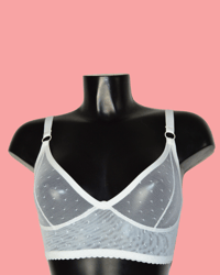 Image 1 of The longline wire free bra in pin dot mesh