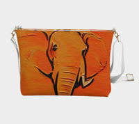 Vegan Pebble Leather Crossbody Purse | Elephant Motif