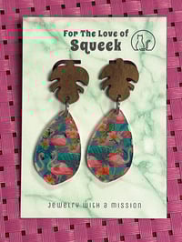 Image of Flamazing Drop Earrings with Wood Leaf