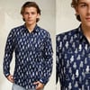 camisa larga gato azul