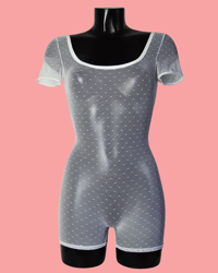 Image 1 of The VILMA bodysuit in pin dot mesh