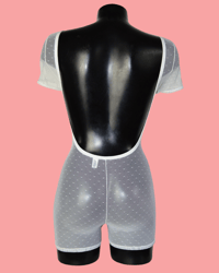 Image 3 of The VILMA bodysuit in pin dot mesh