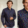 camisa manga larga pimiento azul