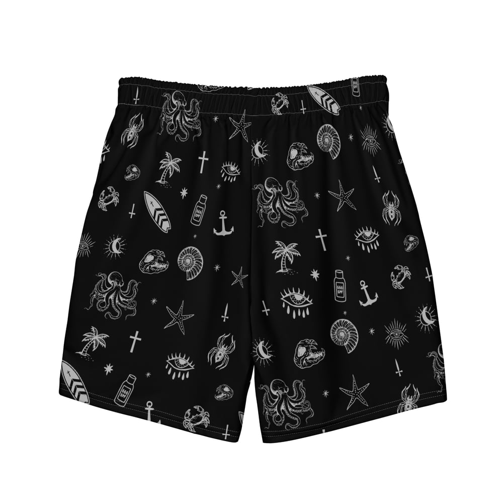 Occult Beach Black Recycled Swim Trunks