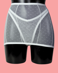 Image 2 of The AMORE spanking skirt in pin dot mesh