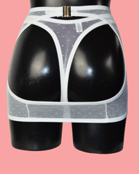 Image 3 of The AMORE spanking skirt in pin dot mesh