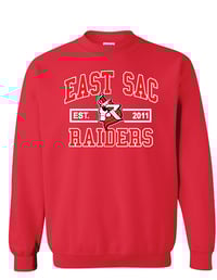 RED GILDAN CREW SWEATSHIRT