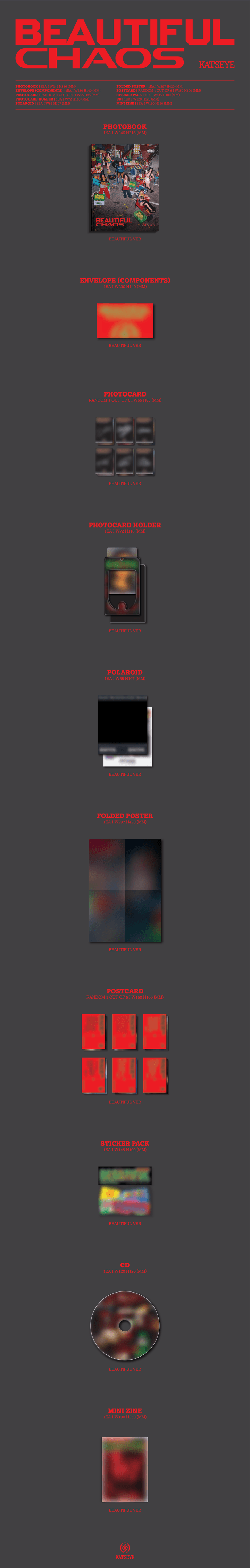 Image of [PRE-ORDER] KATSEYE ‘Beautiful Chaos’ + Weverse Shop POBs