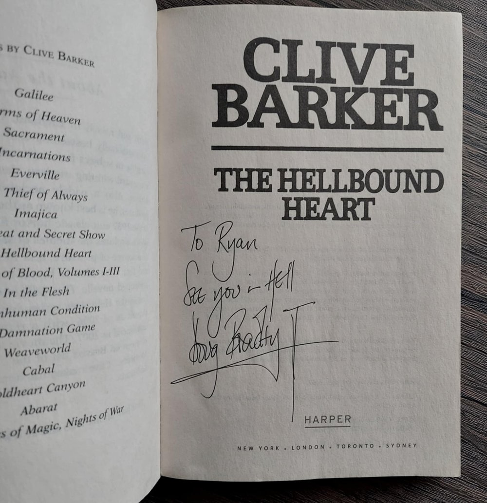 The Hellbound Heart, by Clive Barker - SIGNED by Doug Bradley
