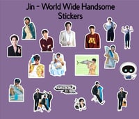 Image 1 of BTS Jin Stickers | WWH World Wide Handsome | Super Tuna | Run Jin Tour | Waterproof Vinyl