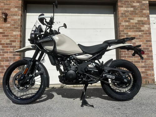 Image of Royal Enfield Himalayan 450  with optional Handguards $5,919 as shown, $5,799 MSRP