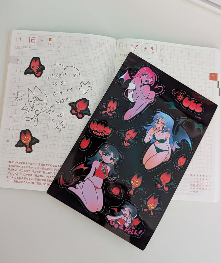 lucky #666 sticker sheet