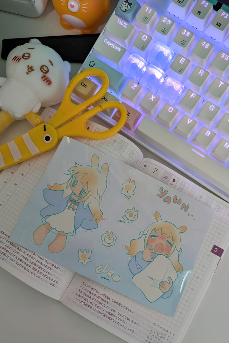 sleepy cleo sticker sheet