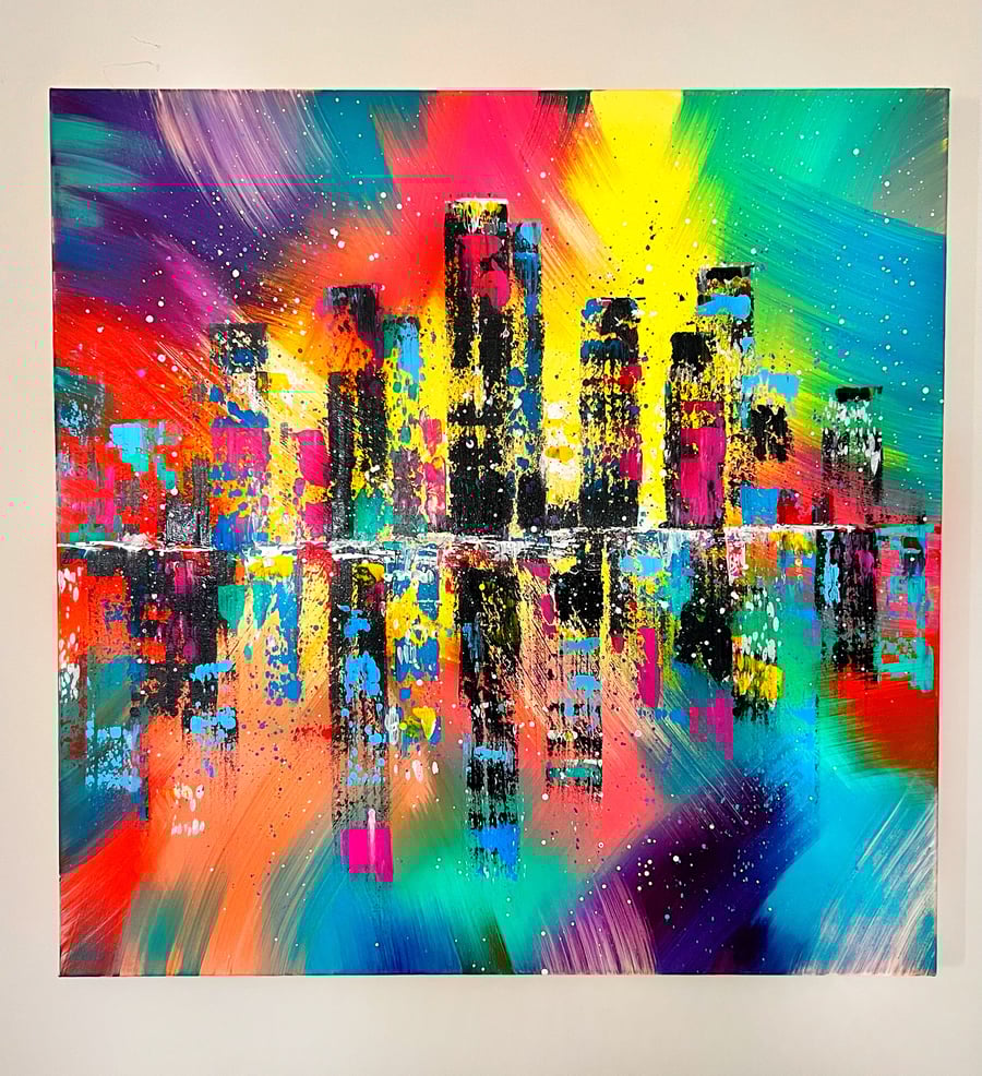 Image of City by the Desert - ORIGINAL PAINTING 