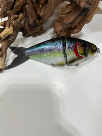 Image 2 of JC Glide Baits V- Notch  Blueback and Chartreuse Gizzard V9