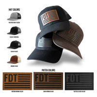 Image 2 of FDT Flag Leather Patch Trucker Hat - Anti-trump