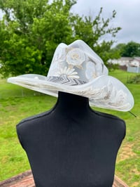 Image 3 of Black and White Frosted Acrylic Cowboy Hat