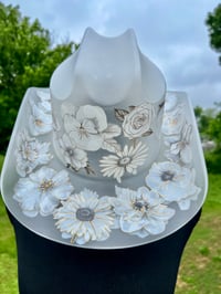 Image 8 of Black and White Frosted Acrylic Cowboy Hat