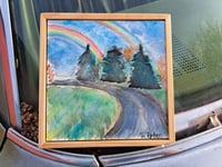 Image 1 of "Okeana Double Rainbow" Original Watercolor Painting by Sandy Tyler 