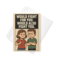 Image 3 of Fighting Siblings - Greeting card