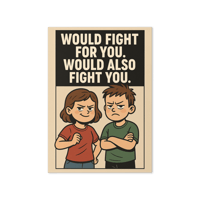 Image 1 of Fighting Siblings - Greeting card