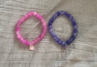 Image 1 of Ride or Die – Pink & Purple Beaded Bestie Bracelets (Set of 2)