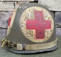 Image 4 of WWII US Army Helmet, 4-Panel Medic. M1 Type Helmet.