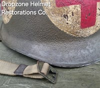 Image 8 of WWII US Army Helmet, 4-Panel Medic. M1 Type Helmet.