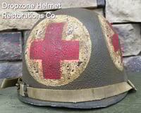 Image 6 of WWII US Army Helmet, 4-Panel Medic. M1 Type Helmet.