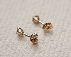 Image of 9ct gold 2.5mm 'little champagne diamond' stud earrings