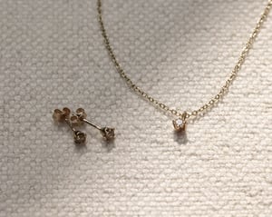 Image of 9ct gold 2.5mm 'little champagne diamond' stud earrings
