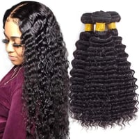 Image 1 of Super Virgin Deep Wave Hair Bundle Deals Mink Brazilian human Hair  300G