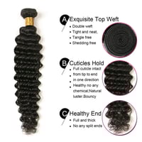 Image 2 of Super Virgin Deep Wave Hair Bundle Deals Mink Brazilian human Hair  300G