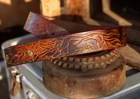 Image 1 of Original Tom Fugle Lovers & Sunset by Dave Mann Leather Belt