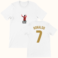 Image 1 of Ronaldo 'GOAT' T-Shirt (with printing on back)