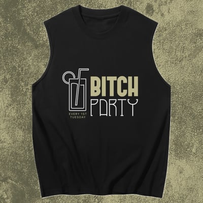 Image of B!TCH PARTY OLIVE MUSCLE TEE