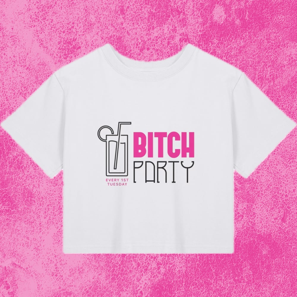 Image of B!TCH PARTY PINK LOGO CROPPED TEE