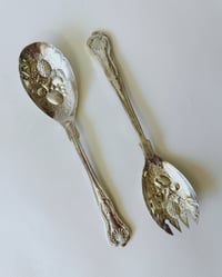 Image 2 of Vintage Italian Silver Serving Spoons