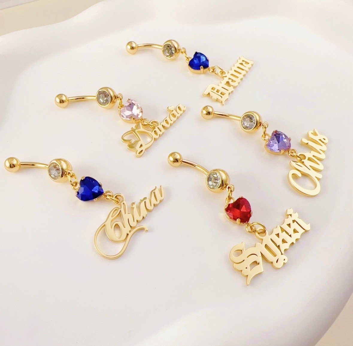 Custom belly ring gold plated 14k 