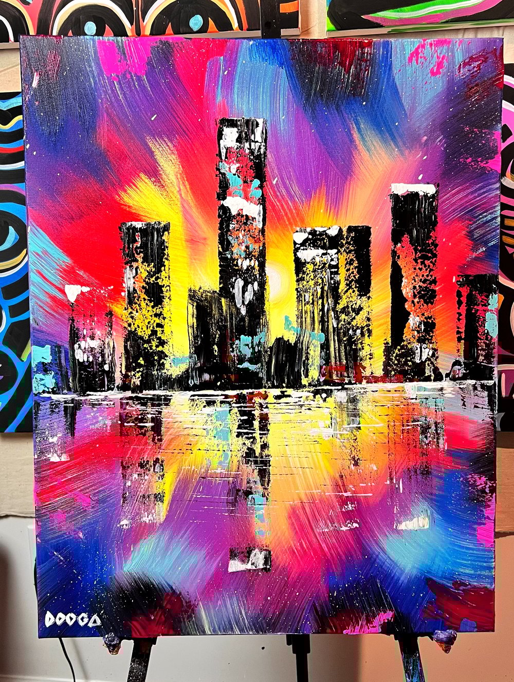 Image of City by the water 2 - ORIGINAL PAINTING 