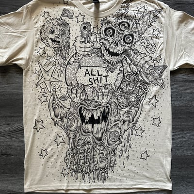 Image of "All Shit" - LARGE Hand-Drawn T-Shirt w/ Label