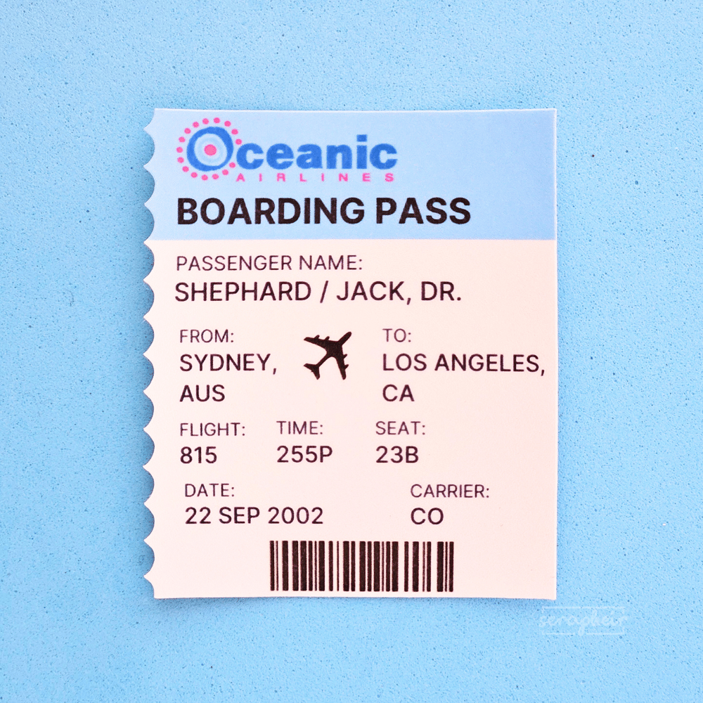 Image of LOST Boarding Pass Sticker