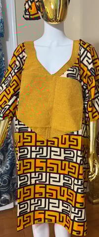 Image 1 of  Orange Mini bubu dress