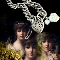 Image 1 of Vintage sterling silver heavy curb link bracelet 