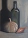 Image of Petit potiron, bouteille d'huile d'olive et échalote