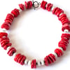 Coral Disc Choker Necklace